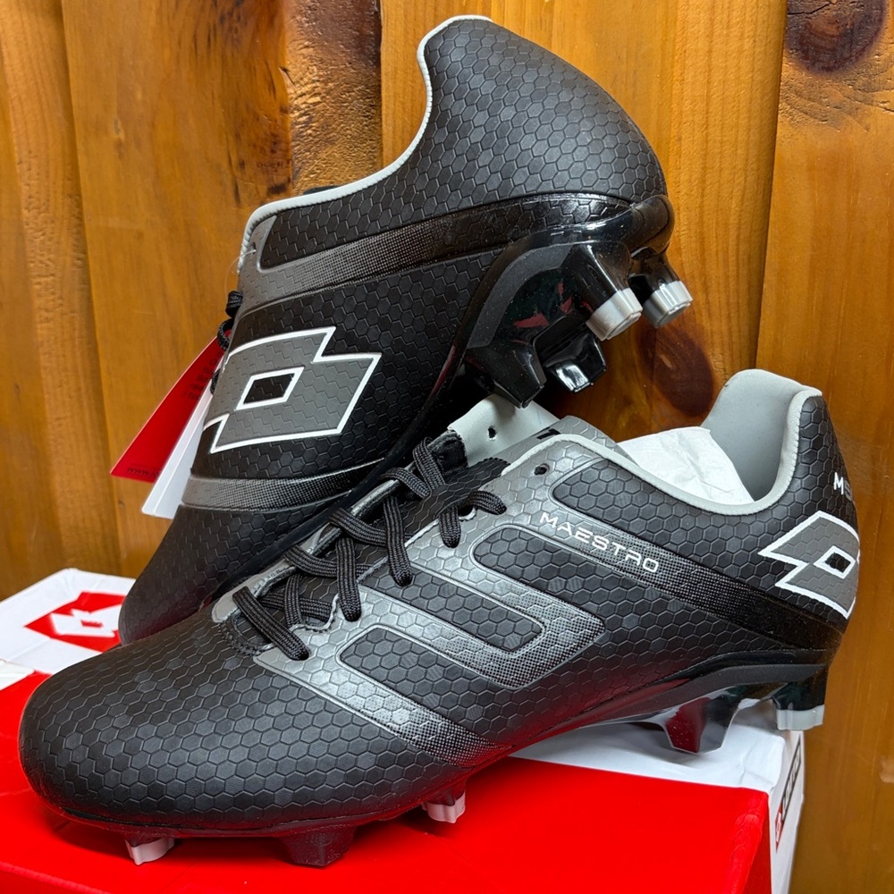 Lotto Mens Soccer Cleats Size 7 Maestro 700 IV FG All Black Gravity Titan NIB